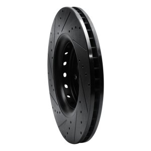 Dodge Charger Brake Rotor (1) - Front Right - R1 Concepts - Drilled & Slotted - Black - `14-`23